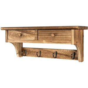 Estante de Pared de Madera de Caoba Maciza, Repisa Decorativa Personalizada para Guardería, Cocina, Armario, Sala de Estar, Ecológico, de Acero Inoxidable - Product Image 1
