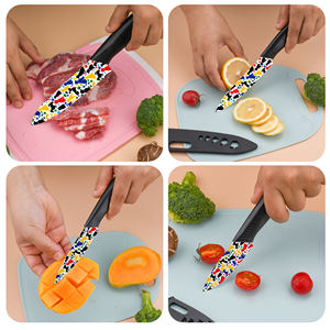 Ensemble de couteaux de chef en céramique, lames en céramique, manches en plastique, 8 pièces, tranchants, compatibles lave-vaisselle, ambidextres, pour la cuisine à domicile, vente flash - Product Image 6