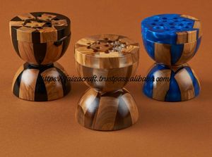 เตาเผาบัคฮูร์ไม้มะม่วงเคลือบอีพ็อกซี่เรซิ่นหรูหราเป็นมิตรกับสิ่งแวดล้อม งานแฮนด์เมด ทนทาน เตาเผาอูด เครื่องกระจายกลิ่นหอม เครื่องหอม - Product Image 3