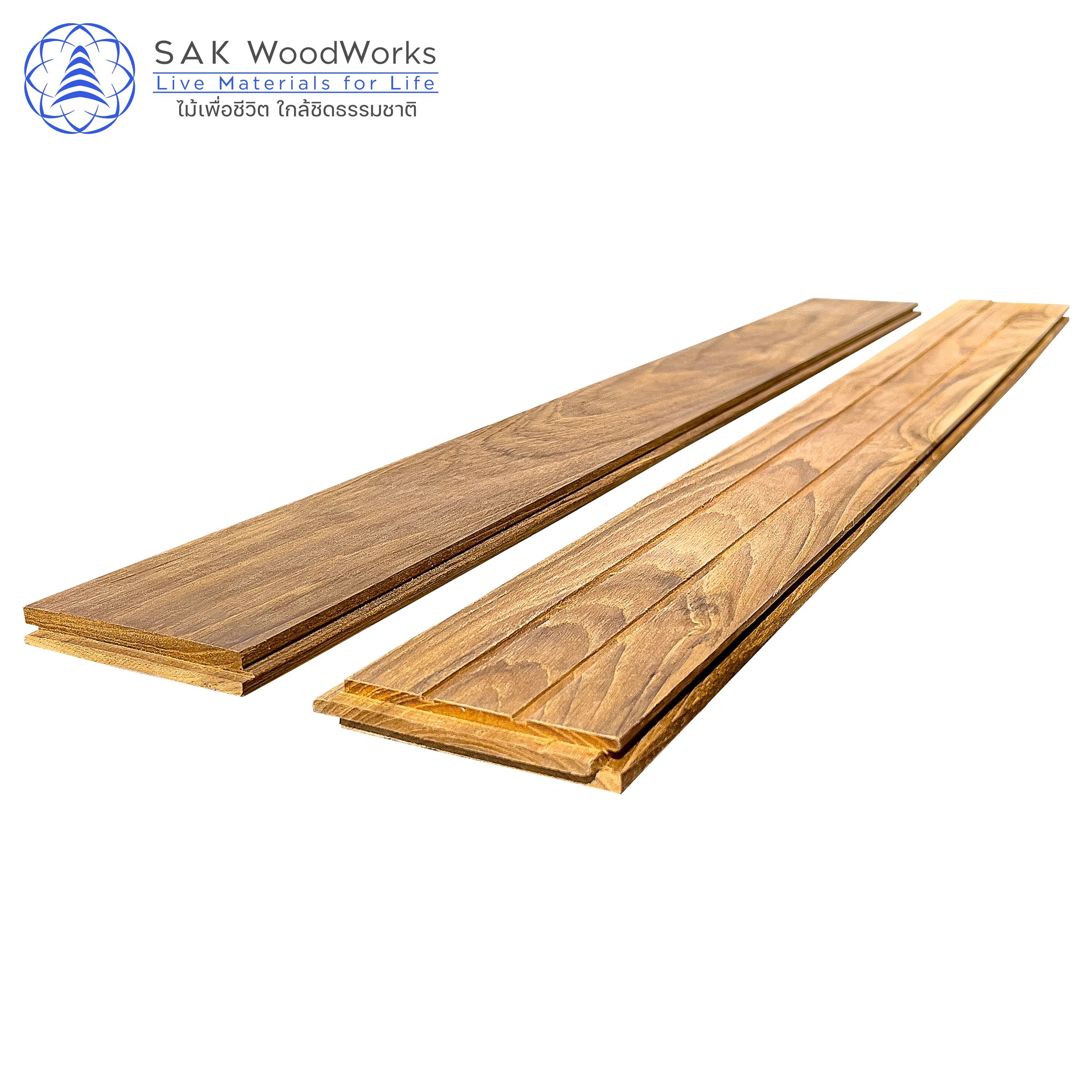 15 x 90 x 750 mm. Thai Teak Parquet Boards by SAK WoodWorks Luxurious Golden Brown Parquet Wood Flooring with FSC