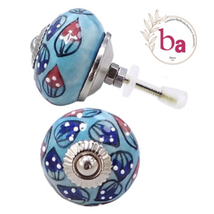 Perillas de cerámica turquesa, herrajes de níquel para cocina, dormitorio, almacén exterior y Hotel para armarios, tocadores, tiradores de cajón CK 588 - Product Image 1