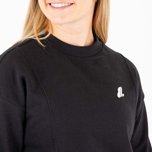 เสื้อครอปสตรีผ้าฝ้ายโพลีเอสเตอร์ลำลองผ้าโพลีเอสเตอร์ป้องกันการหดตัวลายปักเป็นเส้น300ก. สำหรับฤดูหนาว - Product Image 4