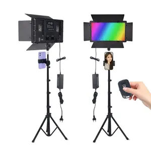 Selfie U600 RGB Video Professional Photography Light With Mobile Phone Clip Suitable For Studio Makeup LED Ring Fill Lights