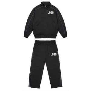 Survêtement d'hiver en coton uni à capuche 2 pièces avec coupe-vent et pantalon de survêtement pour hommes - Product Image 3