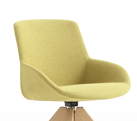 Fauteuil pivotant Nordic Boucle, chaise d'appoint rembourrée Teddy, pieds en chêne rotatifs à 360° pour chambre, coiffeuse, bureau, réception