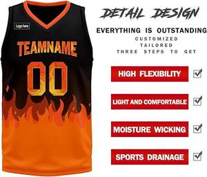 ผู้ผลิตโดยตรง! ชุดบาสเก็ตบอลน้ำหนักเบา 100% โพลีเอสเตอร์ พิมพ์ลายตามสั่ง ดีไซน์สวยงาม ราคาโรงงาน - Product Image 6