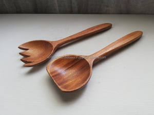 Ensemble de cuillères à salade en bois poli personnalisé de haute qualité couverts en bois élégants pour le service de fête fabriqués à la main par le fabricant - Product Image 6