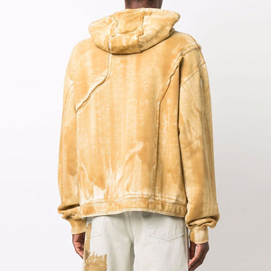 Sudadera con capucha lavada con ácido Vintage ropa de calle desgastada de gran tamaño pesado grueso Vintage envejecido sol desteñido lavada con ácido Sudadera con capucha hombres OEM - Product Image 2