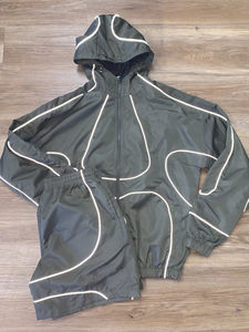 Custom Oversize Sportwear Streetwear Casual Sweatsuit 3M reflectante cortavientos Nylon Chándal Hombres Chaqueta y Jogger Set - Product Image 2