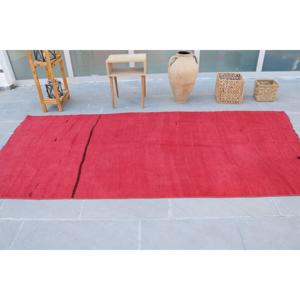 Turkish Rug, 4.6x10 ft Large Rug, Red <b>Brown</b> <b>Wool</b> Rug - Product Image 3