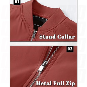 Nouvelle veste bomber pour homme sur mesure OEM, vêtement décontracté, poignets et col en tricot côtelé, avec deux poches pour stylos, personnalisation des manches - Product Image 5