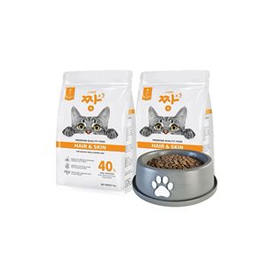 JJANG 3 100% Nourriture sèche naturelle pour chat 40% protéines 1kg Supplément cheveux et peau pour fourrure brillante Manteau sain - Product Image 1
