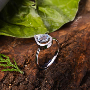 Anillo de compromiso de plata de ley 92,5, Topacio Azul Natural de 2,8 gramos, piedra de corte ovalado, estilo religioso, alta calidad, terceros - Product Image 2