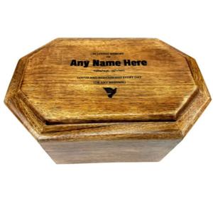 Wood <b>Pet</b> <b>Urn</b> For <b>Ashes</b> Dog Cat Box Personalized Cremation Casket Engraved Bespoke Small Medium Large - Product Image 3