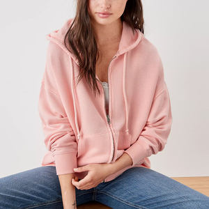 Sudadera Corta con Capucha para Mujer, Primavera 2025, Nueva, de Lujo, Casual, con Cierre Completo y Doble Cierre, Cuello Alto, Transpirable, 100% Algodón - Product Image 2