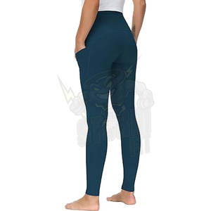 Mallas de Yoga de gimnasio suaves de alta calidad para mujer Diseño de cintura alta personalizado Color sólido al por mayor - Product Image 2