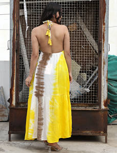 Nueva tendencia 2024 ropa de mujer rayón verano y ropa de playa diseñador sin espalda espagueti largo Tie Dye Maxi vestido sin mangas - Product Image 4