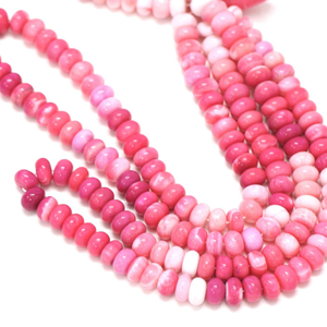 Magnifiques perles d'opale rose moutarde en forme de rondelle, 16 pouces, 6 mm à 9 mm, opale rose, perles d'opale de qualité AAA pour la fabrication de bijoux - Product Image 3