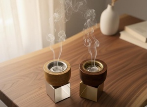 Quemador de Incienso Moderno de Madera con Soporte de Metal, Decoración Minimalista y Elegante para el Hogar, Quemador de Bakhoor y Oud para Regalos y Uso Diario - Product Image 4