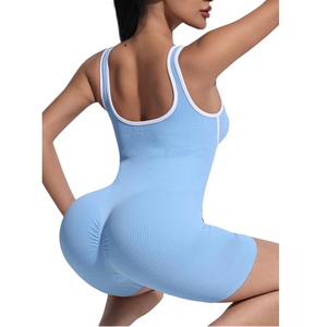 Body deportivo a cuadros cosidos con mono de Fitness elástico activo para mujer ropa atlética de alto soporte para Yoga - Product Image 6