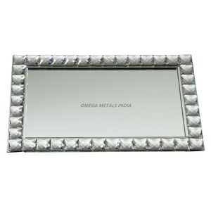 Plateau de service rectangulaire en argent de qualité supérieure avec poignées en corde et finition polie, idéal pour présenter des collations et des objets décoratifs - Product Image 6