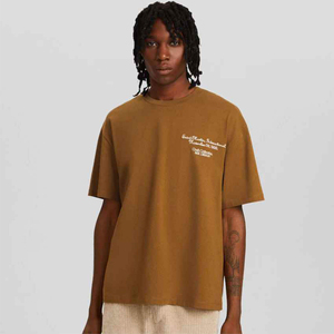 เสื้อยืดผ้าฝ้ายคอตตอนเข้ารูปสำหรับผู้ชายเสื้อโอเวอร์ไซส์หนา250gsm เสื้อยืดพิมพ์ลายแบบลำลองสำหรับผู้ชาย - Product Image 6