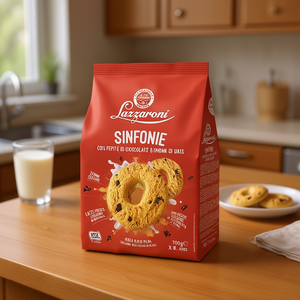 Lazzaroni Corn and Chocolate Symphonies, Galletas Crujientes Dulces Sin Gluten en Forma de Anillo, Bolsa de 700g X 8 Piezas - Product Image 3