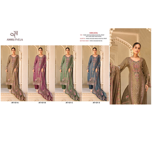 Shalwar Kameez de Maslin Puro de Moda con Estampado Digital, Bordado Aari a Mano, Parte Inferior de Viscosa Rayón y Dupatta a Juego - Product Image 2