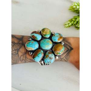 Bobby Johnson Royston Turquoise & Sterling <b>Silver</b> Fashion <b>Cuff</b> <b>Bracelet</b> - Product Image 2