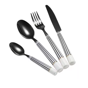Vaisselle de maison en acier Couverts Fourchette Couverts Couverts Cuillères Ensemble de poignées en résine en acier miroir Passe au lave-vaisselle Couverts de table les plus vendus - Product Image 4