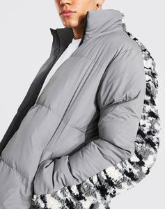 แจ็กเก็ตลายพรางสำหรับผู้ชาย,เสื้อบับเบิ้ลแจ็คเก็ตแบบมีซิปแขนยาวให้ความอบอุ่นในฤดูหนาวลายพรางสามารถกำหนดโลโก้ได้ตามต้องการ - Product Image 3