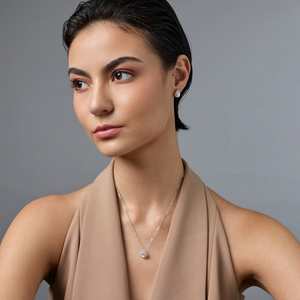 92.5 Silver Fine Jewelry Set with Chain Pendant and <b>Earrings</b> Emerald Cut Zircon Gold Plated-for Wedding or Party 188213 - Product Image 2