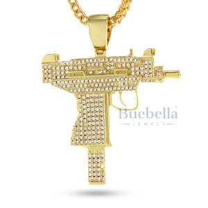 Urban Luxury Fine Declaración Moissanite Uzi Gun Colgante Collar Bold Personalidades Joyería para Fearless Hustlers con Ice Style - Product Image 2