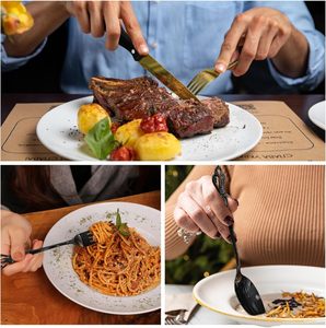 Set d'argenterie Set d'ustensiles de cuisine Set de vaisselle Couverts en acier inoxydable Nouvelle arrivée Couverts en satin Garantie à bas prix - Product Image 3