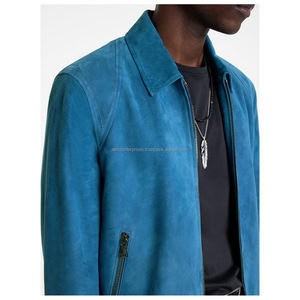 แจ็กเก็ตหนังกลับคุณภาพสูงสำหรับผู้ชายปกตั้งมีซิปปิดสไตล์ไฮสตรีทแบบมีตัวอักษรในฤดูหนาว - Product Image 5