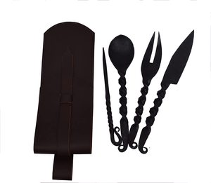 Handle 304 Stainless Steel Salad Server New Metal Cutlery Set for Kitchenware New Medieval Spoon and Fork in New Style - Product Image 3