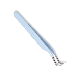 Ensemble de pinces à extensions de cils professionnelles en acier inoxydable anti-magnétique Kaamir Instruments, poignée confortable, pointes lisses, courbées - Product Image 2