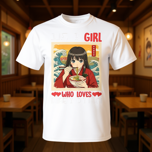Maglietta promozionale per gli amanti degli anime e del ramen Just a Girl - Product Image 3