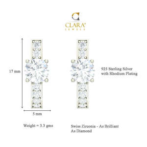 NOVAMART Fine Premium 925 <b>Sterling</b> <b>Silver</b> <b>Stud</b> Earrings for Women & Girls Rose Gold Diamond Trendy Heart Flower Designs Engageme - Product Image 3