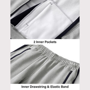 ชุดวอร์มลำลองสำหรับผู้ชาย ผ้าฟลีซระบายอากาศ เหมาะสำหรับออกกำลังกาย วิ่ง  พร้อมโลโก้ส่วนตัว ไซส์พลัส - Product Image 5