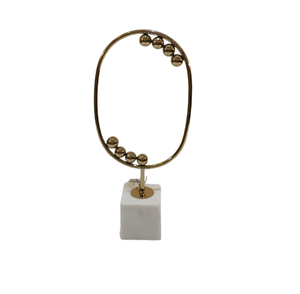 Handcrafted Metal Sculpture Table Top <b>Ornaments</b> Decorative Golden Finished Circular Design Sculpture <b>Ornament</b> For Table Top Use - Product Image 6