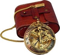 Vintage Antique Brass Pocket Compass Nautical Maritime Gift Compass With Case