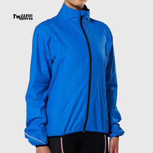 Chaqueta con cremallera de ciclismo azul real para mujer, forro de nailon de algodón transpirable, ropa deportiva informal, procesamiento de punto, venta al por mayor - Product Image 4