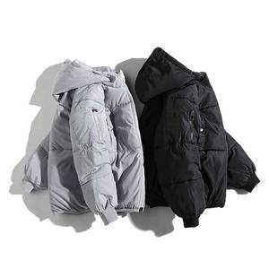 Veste matelassée en toile imperméable personnalisée à deux tons, décontractée d'hiver, col montant avec fermeture éclair, réversible, taille XS, service OEM - Product Image 5