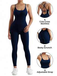 Mono Deportivo de Yoga con Espalda Cruzada para Mujer, Leggings Ajustados, Body para Gimnasio, Fitness, Ejercicio, Ropa Deportiva, Traje de Una Pieza, Faja Moldeadora con LOGO - Product Image 4