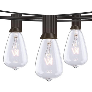 St38 chuỗi đèn Vonfram sợi thủy tinh rõ ràng cổ điển có thể kết nối ngoài trời sân vườn đèn trang trí 7.6m 15m 30m - Product Image 1