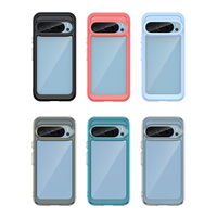 Nouvelles coques de protection colorées en acrylique transparent souple avec boutons en TPU pour Google Pixel 9 Pro XL 8 7 6 Pure Color