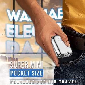 Afeitadora Eléctrica Rotativa Azul, Inalámbrica, Recargable por USB, Mini Afeitadora Lavable de Doble Cabezal, Resistente al Agua para Hombres, para Cara y Cuerpo - IPX7 - Product Image 4