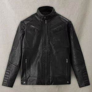 2025 chaqueta de cuero de motorista clásica urbana para hombres Slim Fit Elegante ropa de calle de motocicleta Ideal para marcas a granel y personalizadas - Product Image 1