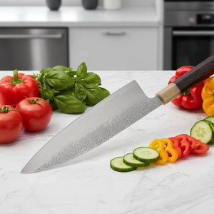 Couteau de cuisine professionnel japonais en acier inoxydable, manche en bois écologique, pour trancher le saumon et les sashimis, couteau de chef, finition haute brillance - Product Image 2